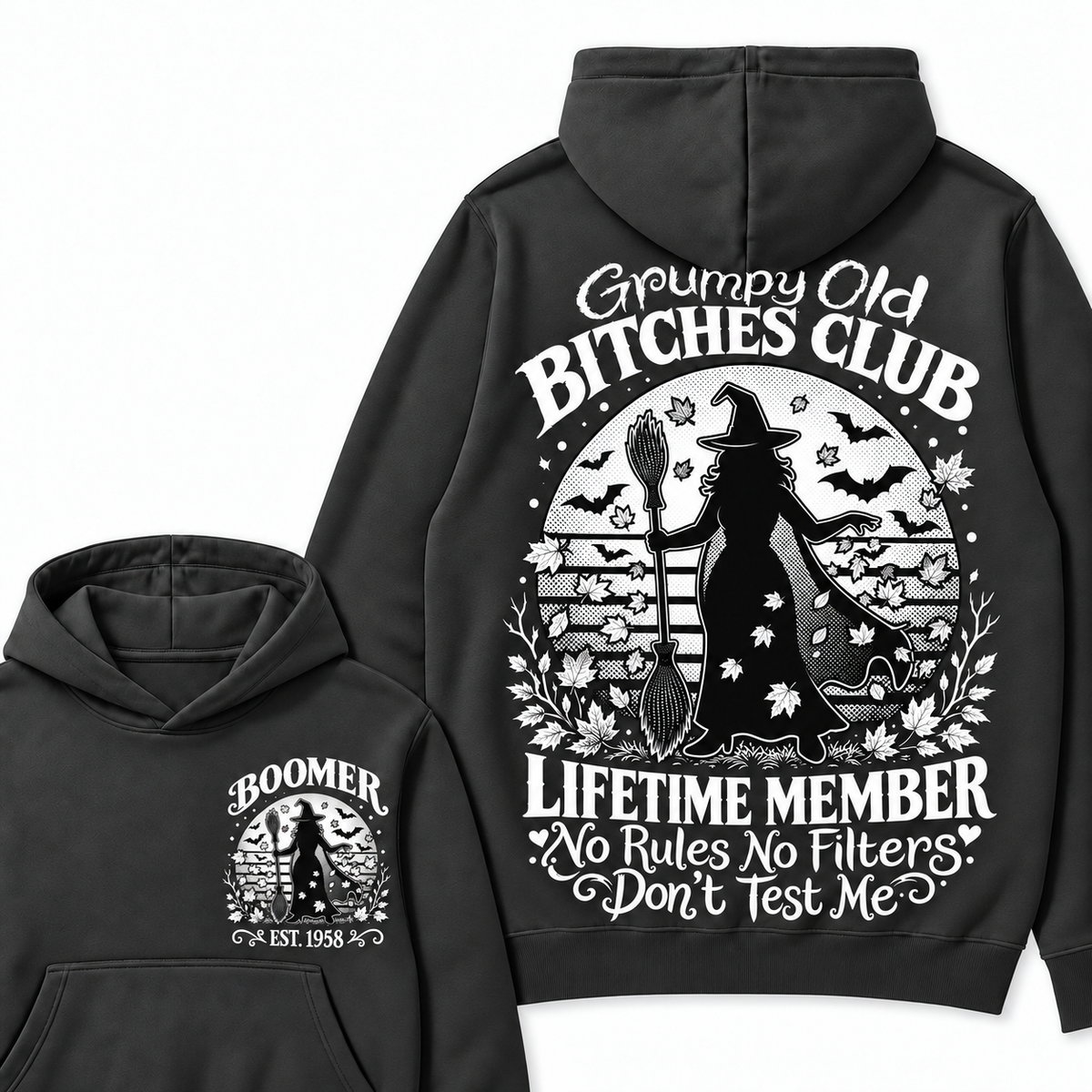 Custom Your Year Grumpy Old Bitches Club Lifetime Member Don't Try Me Hoodies